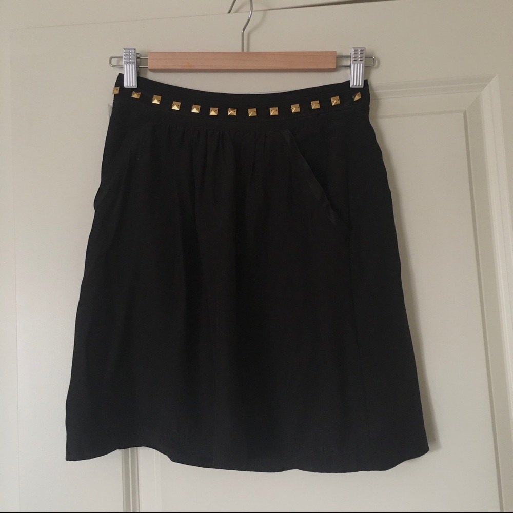 100% Black Silk Skirt